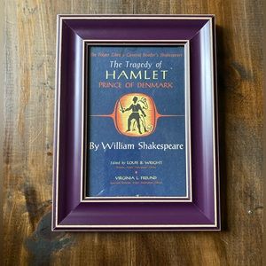 Hamlet Framed Vintage 1958 Book Cover Art - The Tragedy of Hamlet